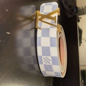 Louis Vuitton LV Shape Reversible Belt Clouds Monogram 40mm Blue